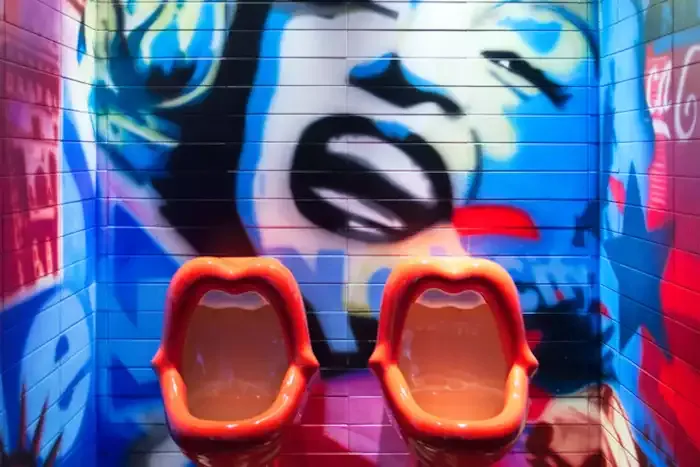 Kisses! urinals shaped like lips